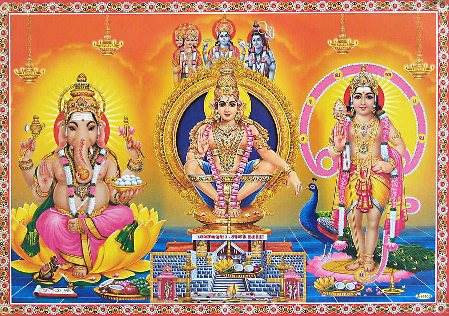 Lord Vinayagar With Murugan God Pictures