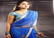 anushka blue saree pictures