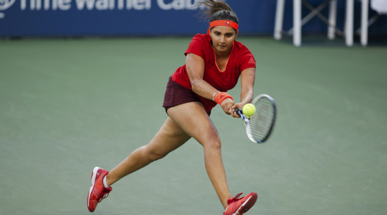 Sania mirza tennis player red dress photos