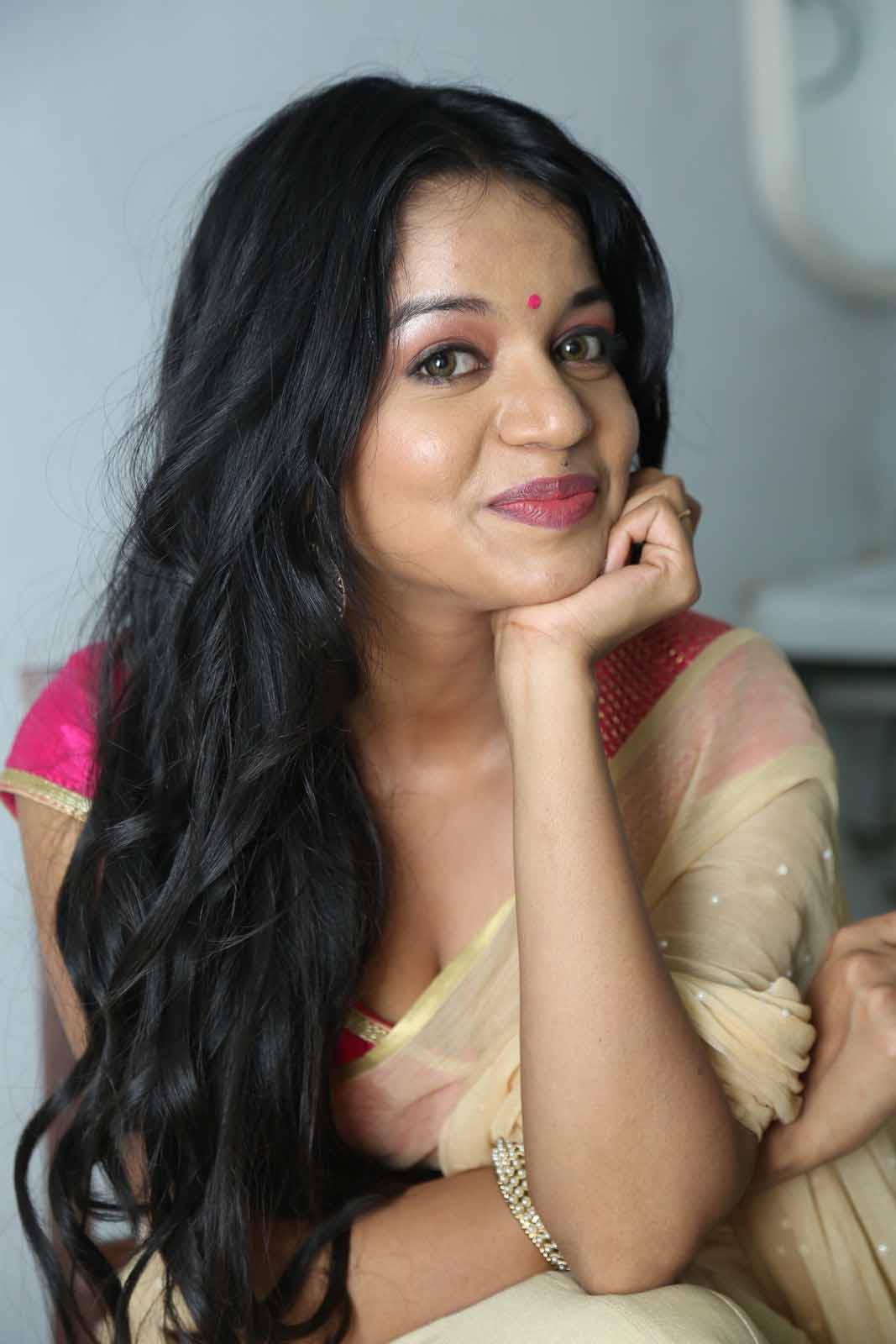 Bhavya Sri Saree Face Photos