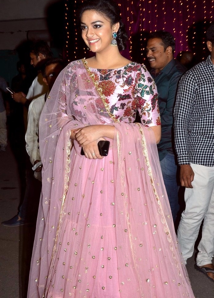 Keerthi Suresh Pink Color Dress Figure Stills