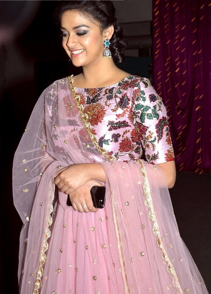 Keerthi Suresh Pink Color Dress Unseen Pictures