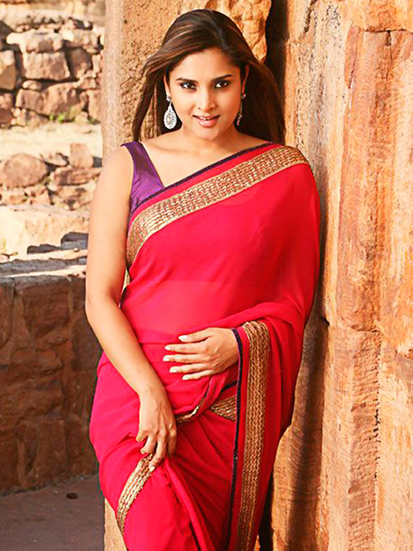 Ramya Red Saree Pictures