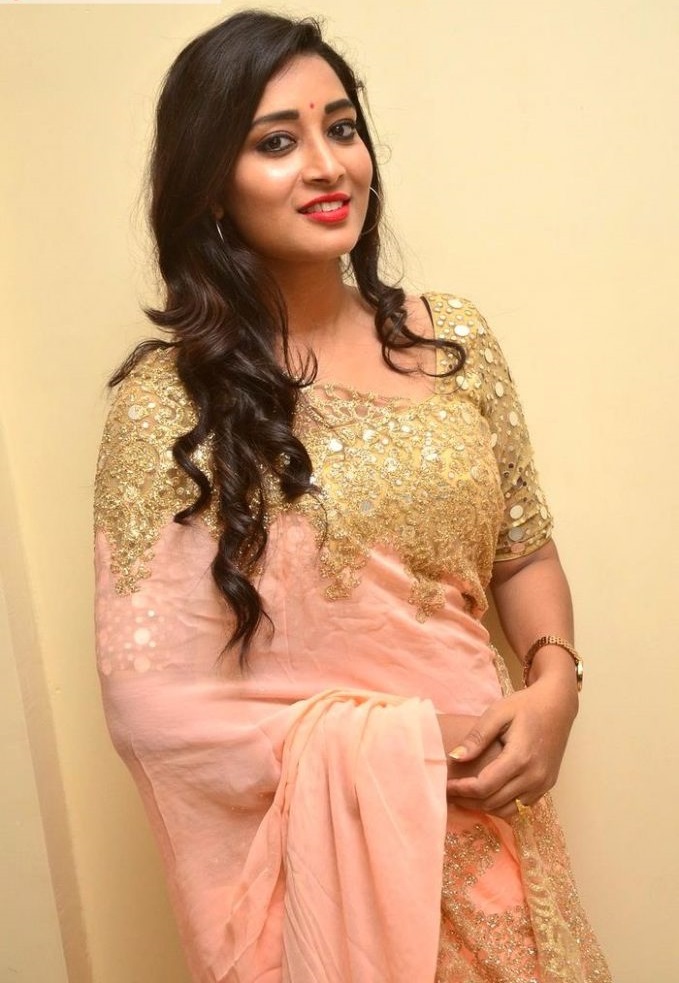 Actress Bhanu Pink Dress Figure Wallpaper