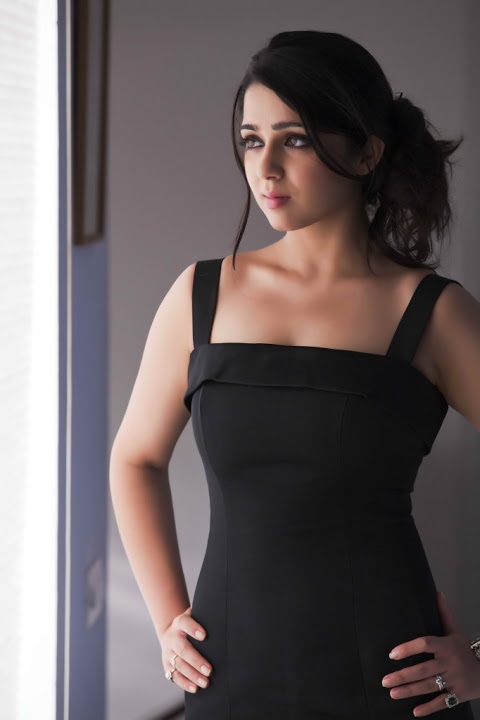 Charmi Kaur Black Dress Photoshoot Stills