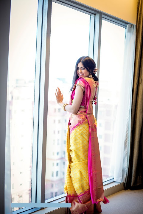 Adah Sharma Yellow Color Saree Glamour Stills