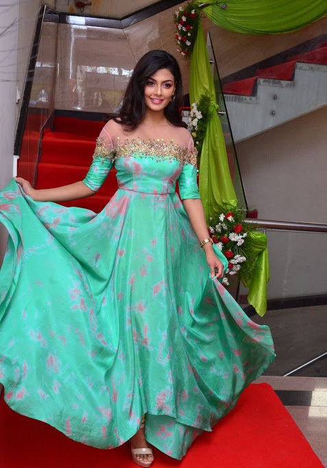 Anisha Ambrose Green Dress Wide Pics