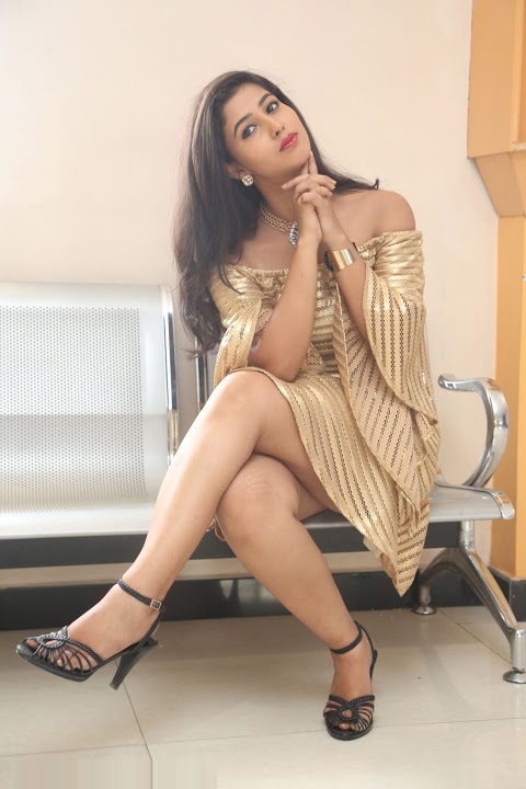 Pavani reddy gold color dress photoshoot hd stills