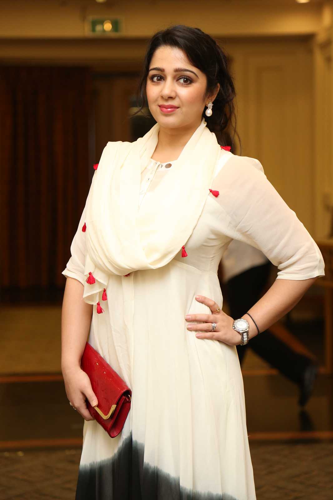 Actress Charmi In White Dress