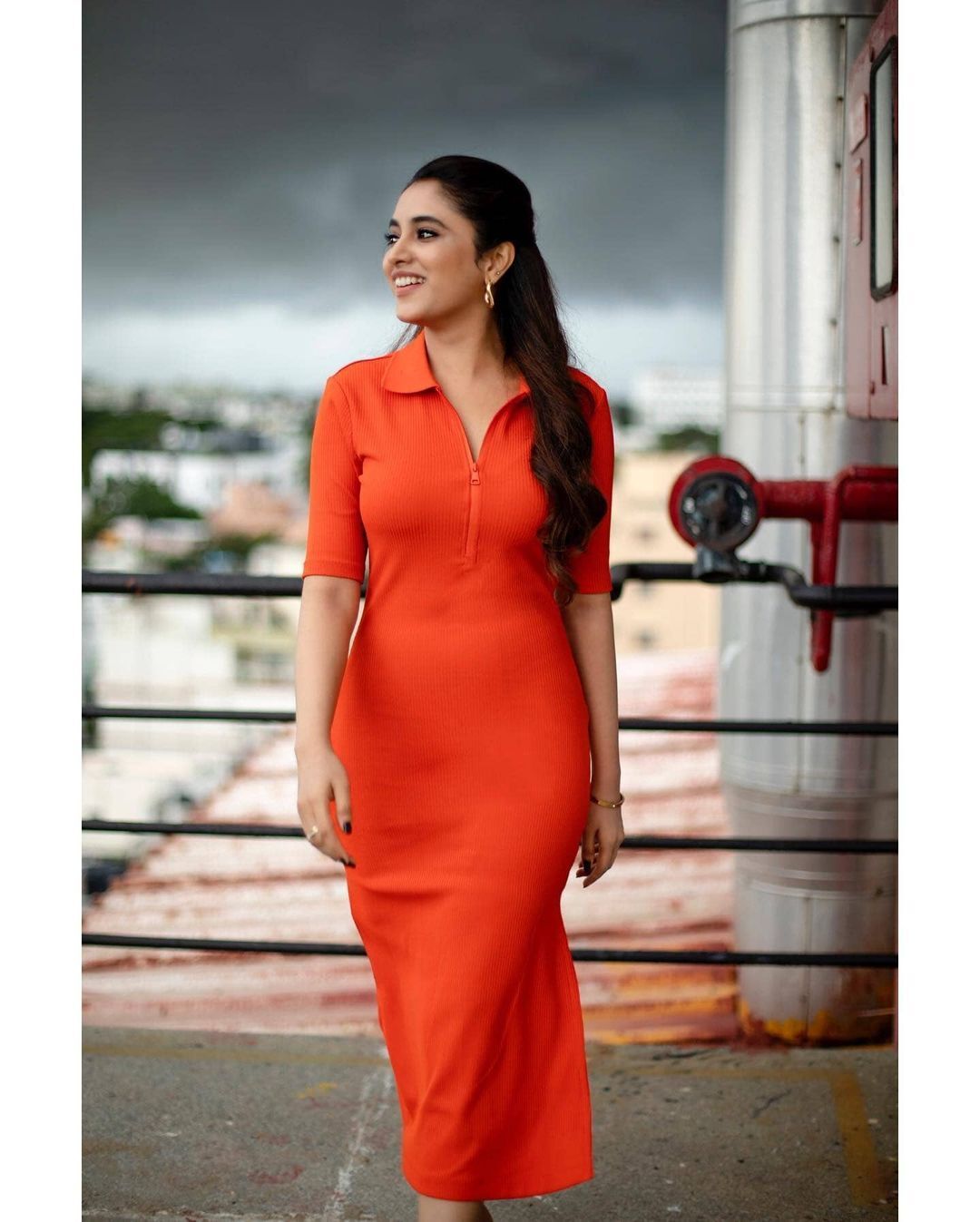 Priyanka Mohan Latest Image In Red Dress