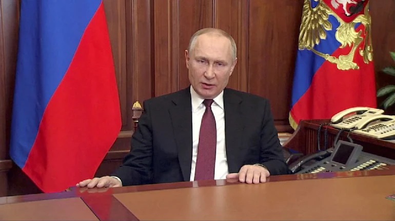 Vladimir Putin With Russian Flag