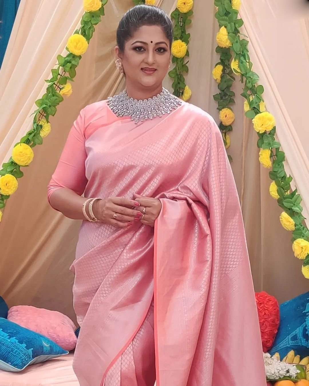 Rekha Krishnappa In Pink Saree