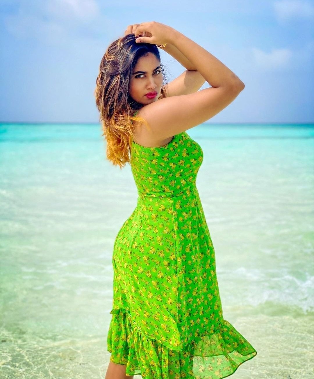Shivani In Green Dress