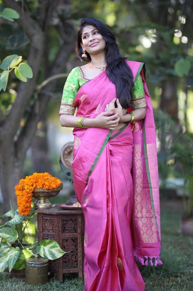 Vijayalakshmi In Pink Saree