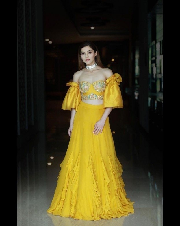 Gorgeous Actress Mehreen Pirzada In Yellow Dress