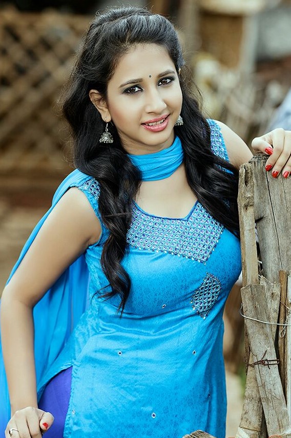 Manvita Kamath In Blue Salwar