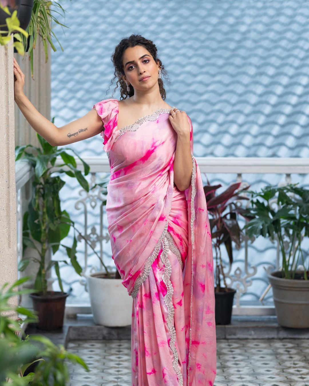 Sanya Malhotra In Pink Saree