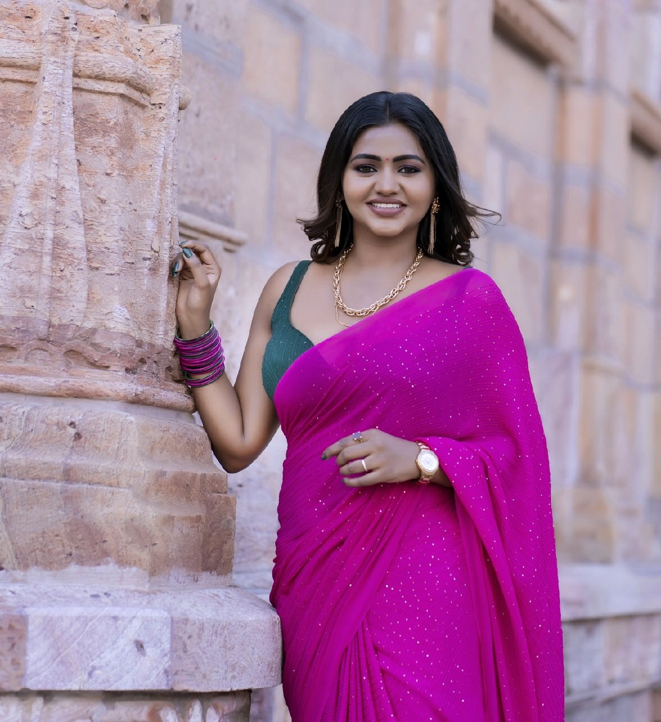 Shalu Shamu In Pink Saree