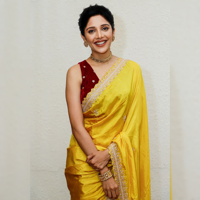 South Actress Milana Nagaraj In Yellow Saree