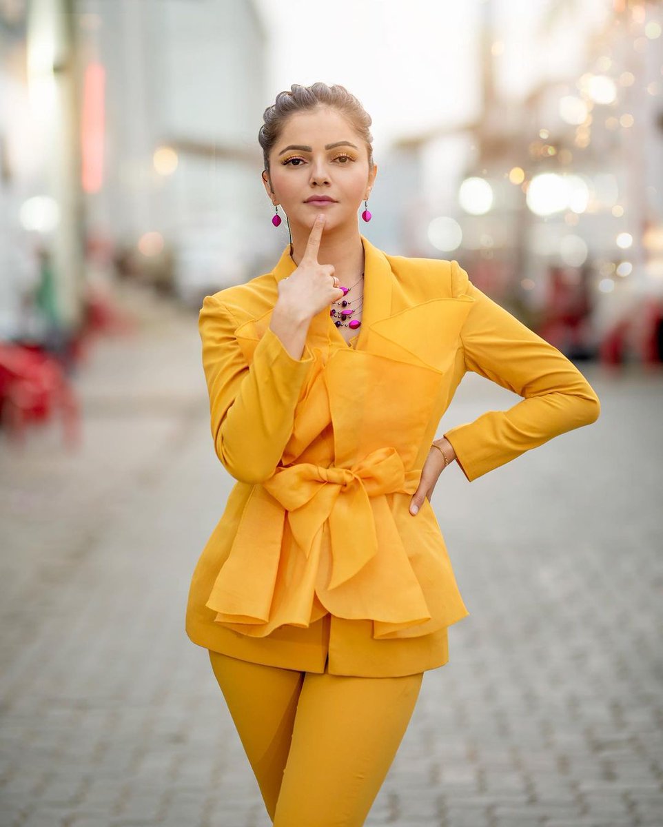 Rubina Dilaik In Yellow Dress