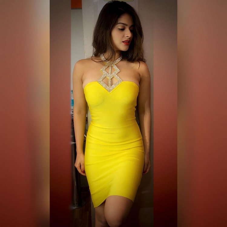 Tamil Actress Vaibhavi Shandilya In Yellow Dress