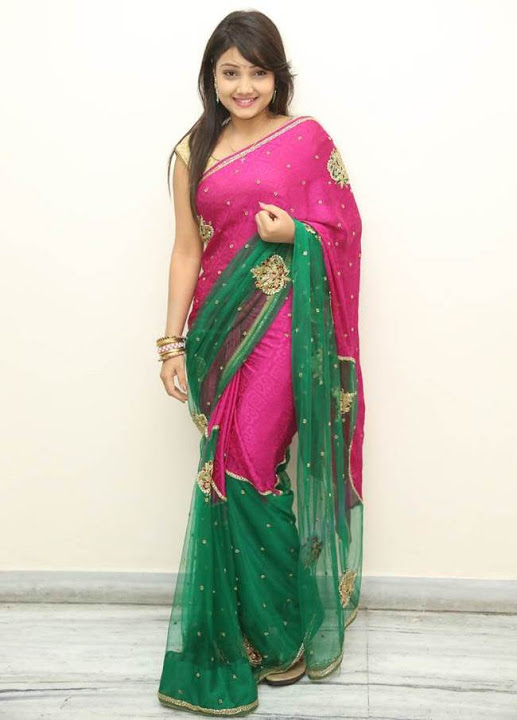 Priyanka Pink Saree Fashion Photos