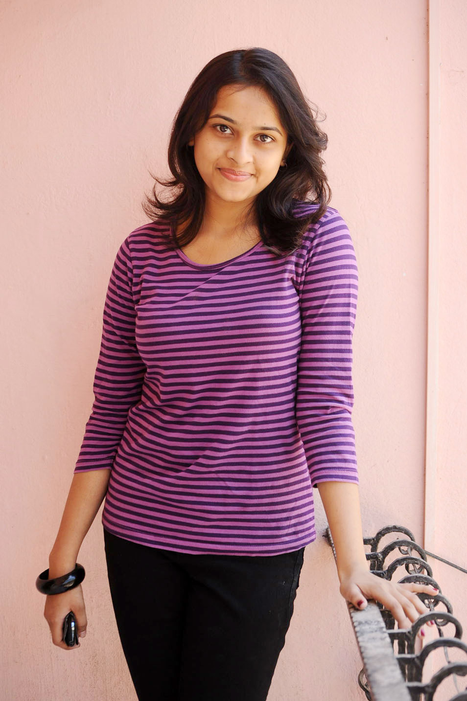 Sri Divya Cute Photo T Shirt Purple Color